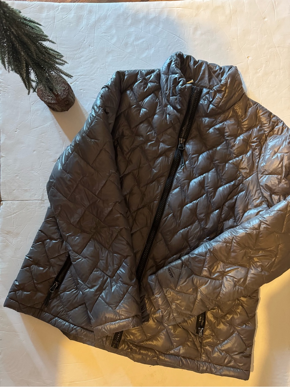 Free Country Quilted Packable Jacket in Gray